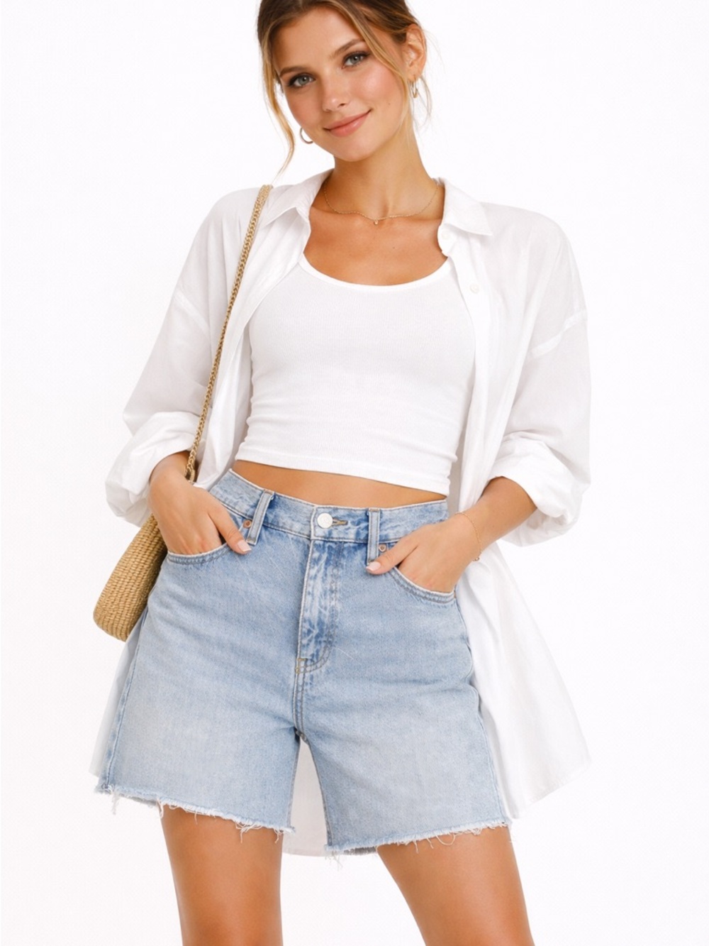 Daze • NWT $100 denim shorts W16-17”